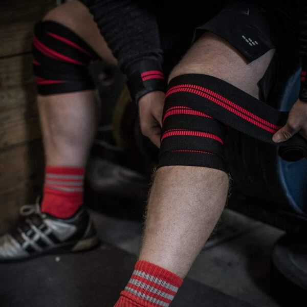 Harbinger Red Line Knee Wraps 5 Harbinger Red Line Knee Wraps - Image 3