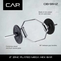 CAP OB-91HZ Mega Hex Bar -Professional Fitness Store bdc4626aa1d1df8e14d80d345b2a442d 5d0a7550ca962 600x600 1